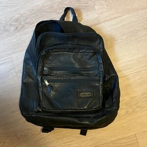Eddie Bauer Black Leather Backpack